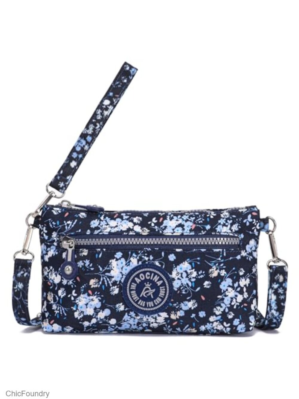 Small Wristlet Wallet for Women RFID Card Slots Nylon Crossbody Purse
